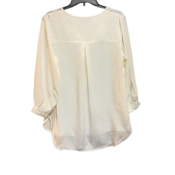 Banana Republic Women's BEIGES  100% Silk Mock Neck Long Sleeve Blouse Size XS - Picture 8 of 16